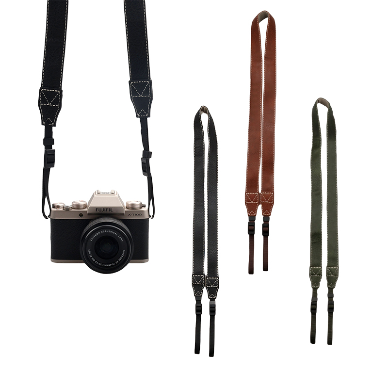 Camera Strap Leather - Ceinture universelle réglable en cuir PU