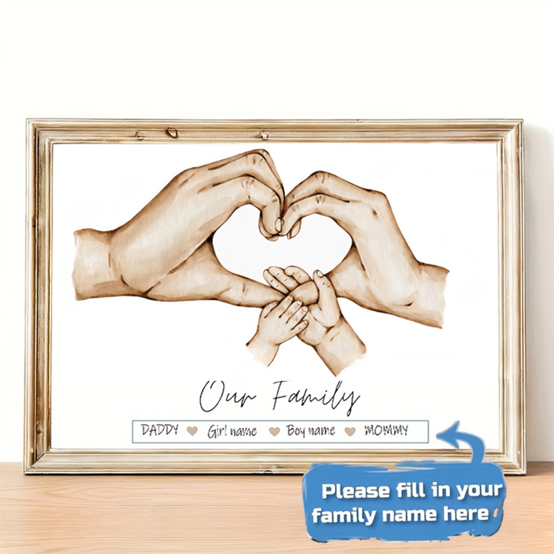 Photograph Lyrics - Affiche personnalisée à main de famille,