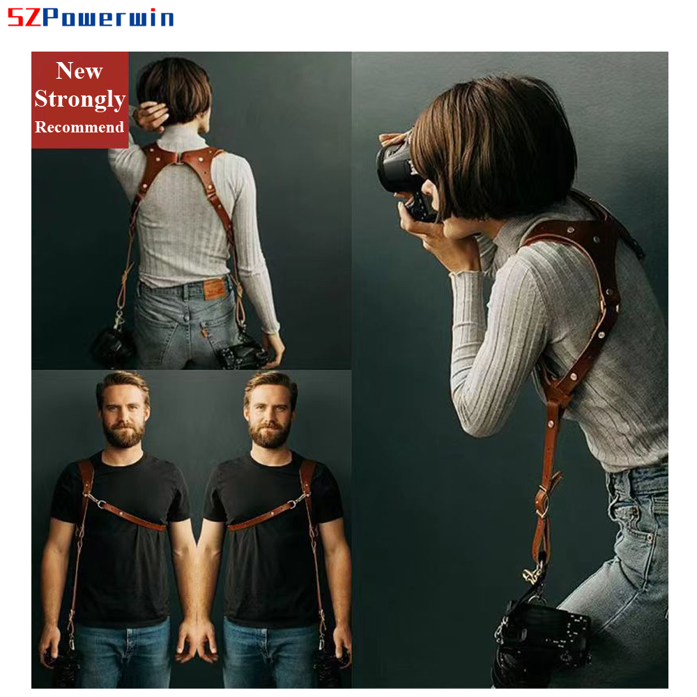 Powerwin – sangle double appar - Camera Strap Leather avis et prix